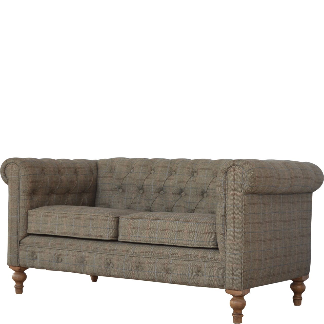 Multi Tweed 2 Seat Chesterfield - L80 x W150 x H76 cm - Image 2