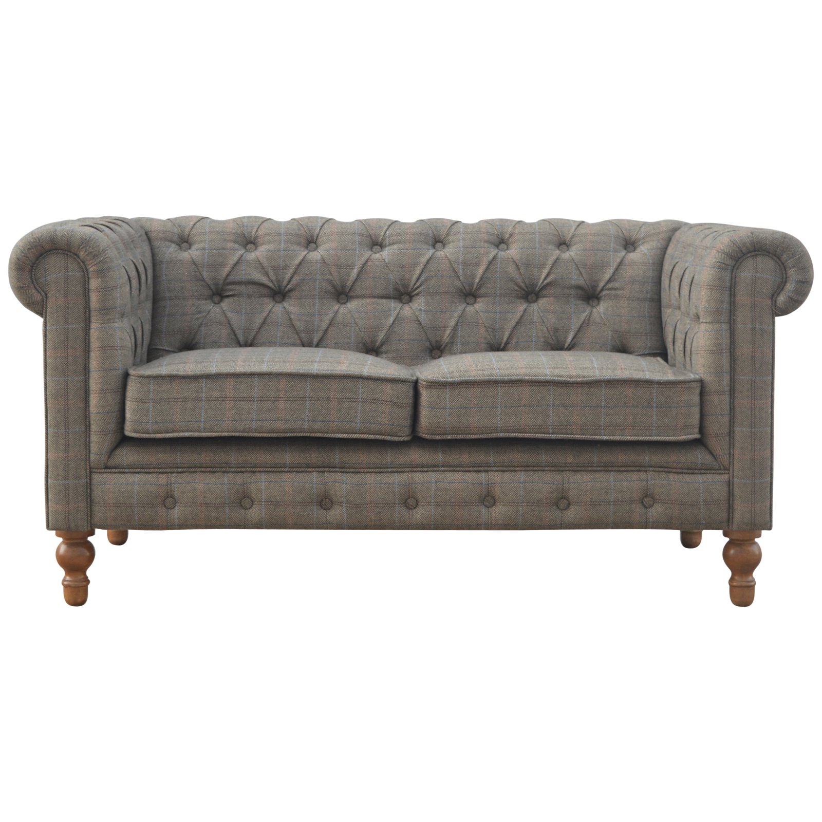 Multi Tweed 2 Seat Chesterfield - L80 x W150 x H76 cm