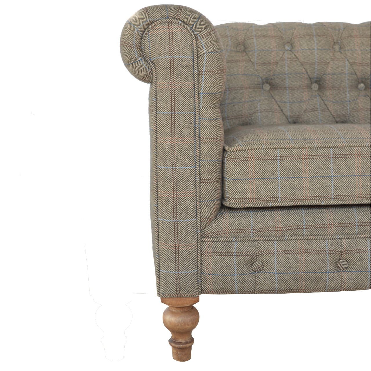 Multi Tweed 2 Seat Chesterfield - L80 x W150 x H76 cm - Image 3