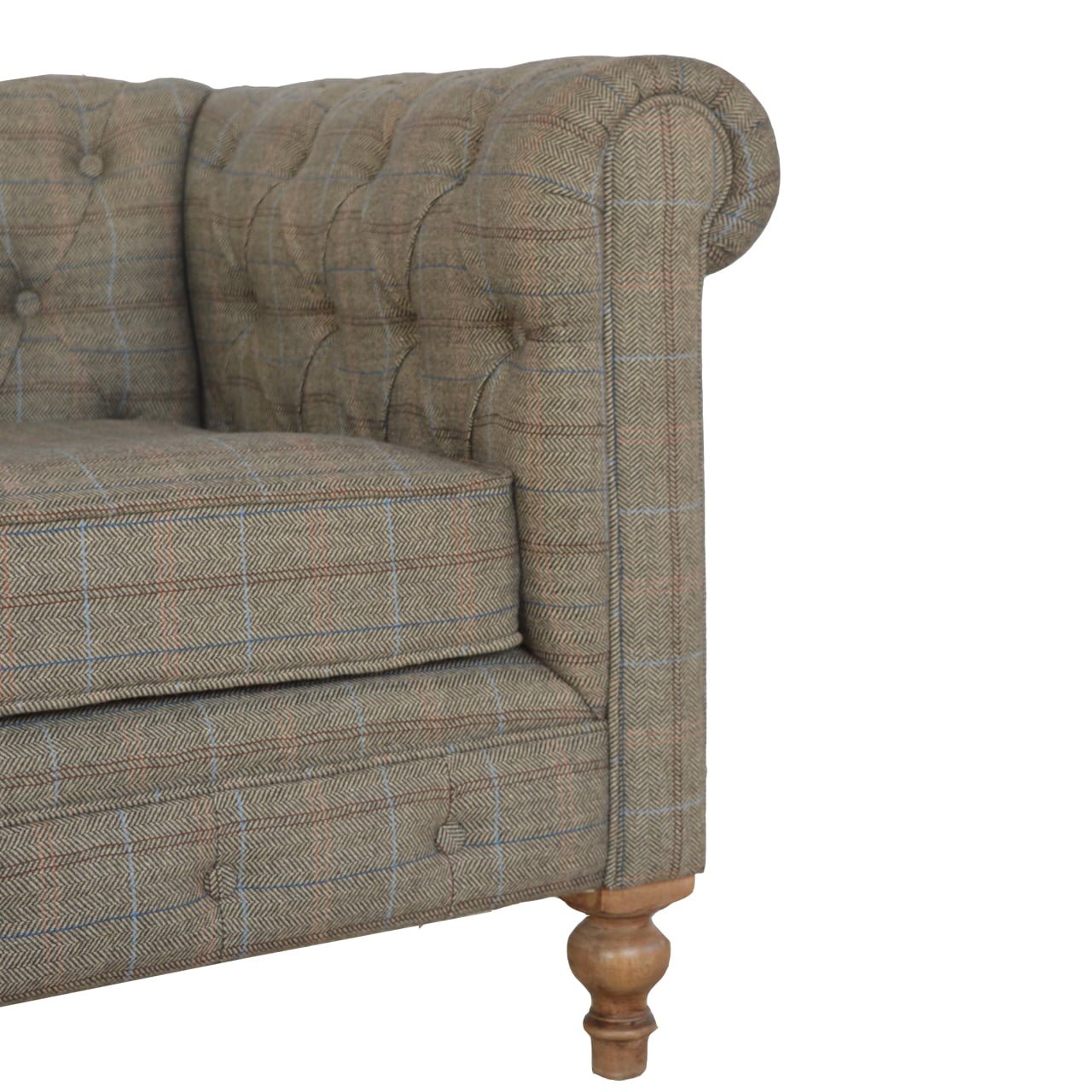 Multi Tweed 2 Seat Chesterfield - L80 x W150 x H76 cm - Image 5