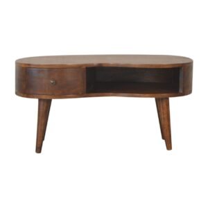 Chestnut Wave Coffee Table - L50 x W80 x H40 cm