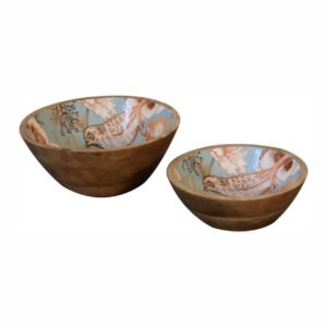 Floral Bird Bowl Set of 2 - L25 x W25 x H10 cm