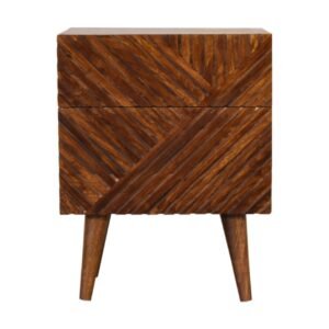 Lille 2 Drawer Chestnut Bedside - L35 x W45 x H58 cm