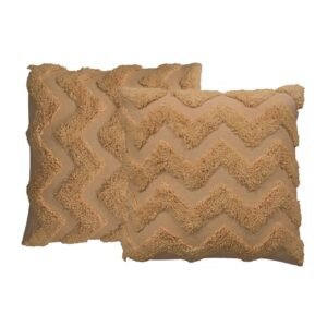 Mustard Zig-zag Cushion Set of 2 - L45 x W45 x H15 cm