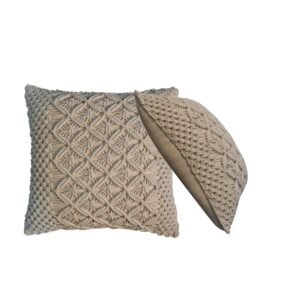 Lira Cushion Set of 2 - Cream - L45 x W45 x H15 cm
