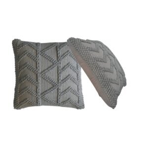 Alda Cushion Set of 2 - Grey - L45 x W45 x H15 cm