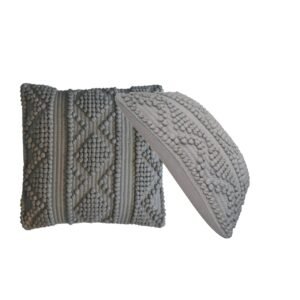 Nola Cushion Set of 2 - Grey - L45 x W45 x H15 cm