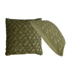 Green Maura Cushion - Set of 2 - L45 x W45 x H15 cm