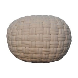 White Tube Pouffe - L48 x W48 x H36 cm