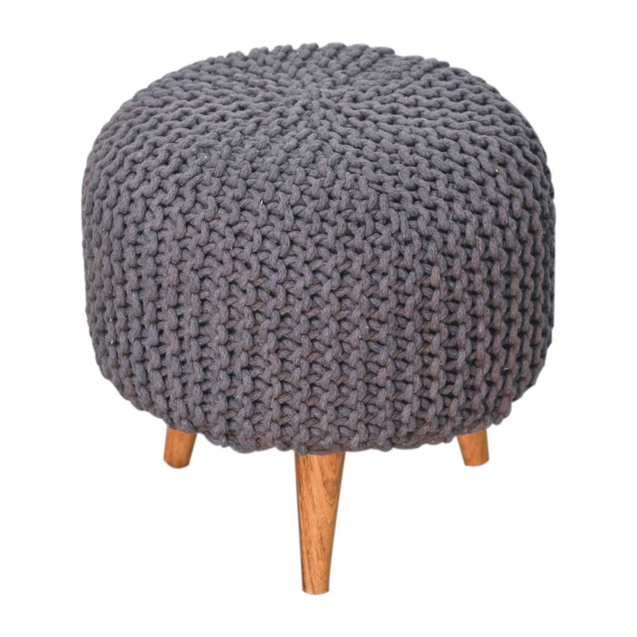 Keeva Grey Round Footstool - L40 x W40 x H40 cm - Image 2