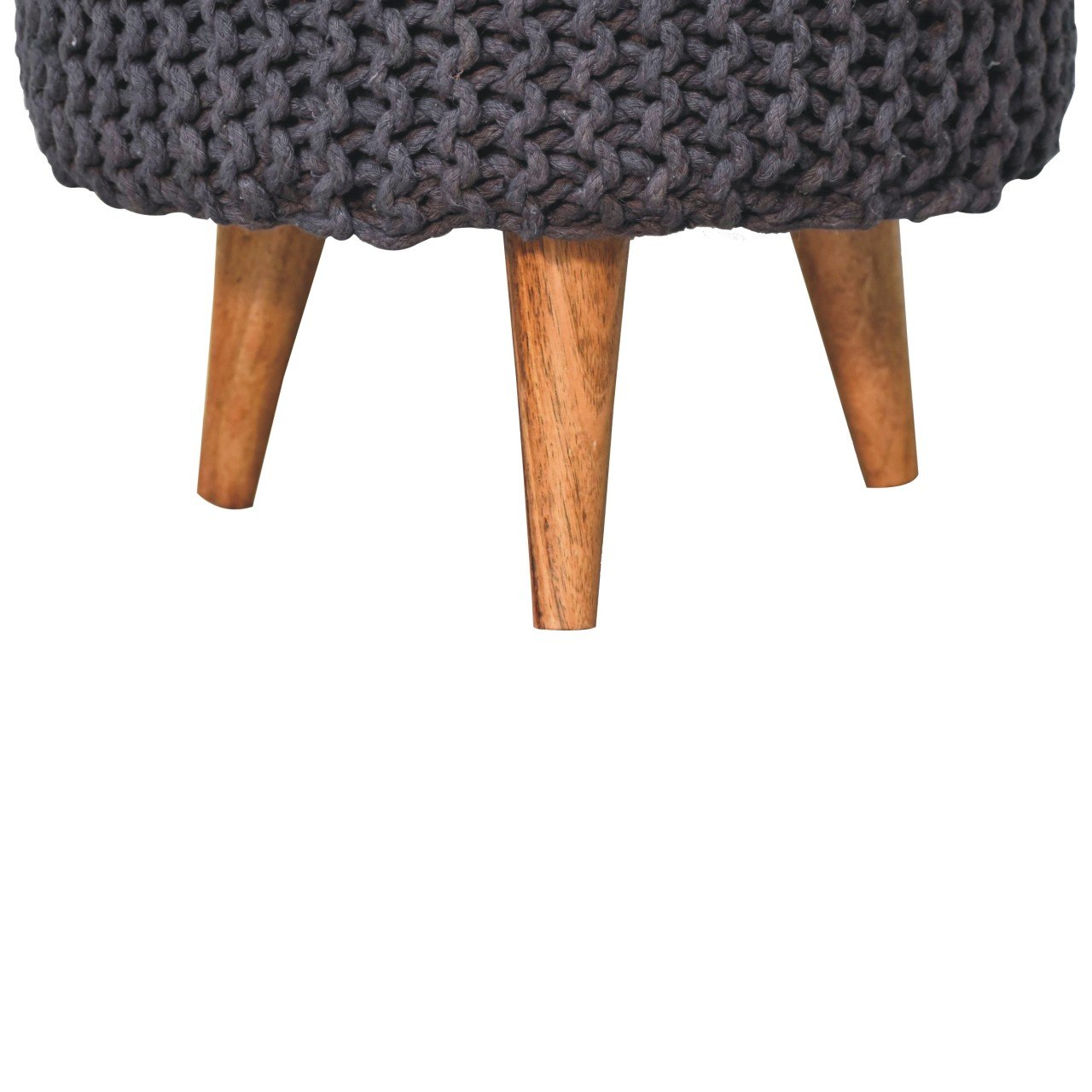 Keeva Grey Round Footstool - L40 x W40 x H40 cm - Image 6
