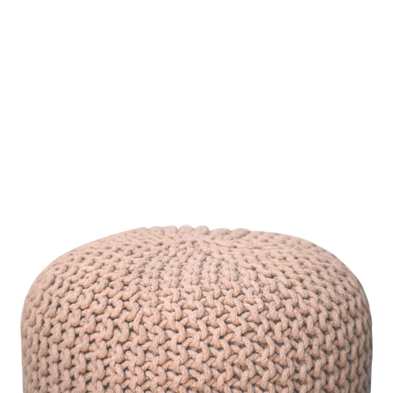 Keeva Beige Round Footstool - L40 x W40 x H40 cm - Image 4