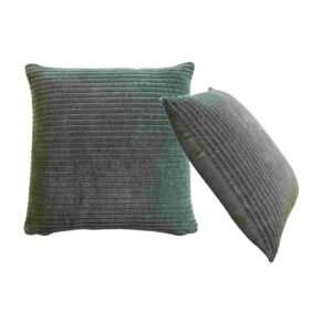 Ribbed Green Cushion Set of 2 - L45 x W45 x H12 cm