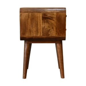 Curved Chestnut Bedside - L35 x W45 x H55 cm