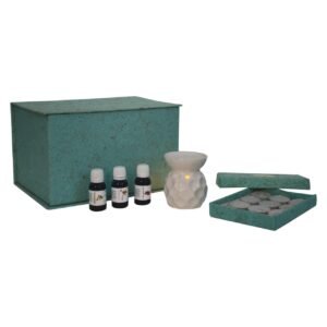Taya White Oil Burner Set - L9 x W9 x H9 cm