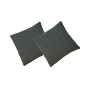 Green Cotton Cushion Set of 2 - L45 x W45 x H15 cm