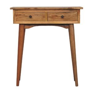 Mini Oak-ish Hallway Console Table - L30 x W70 x H78 cm