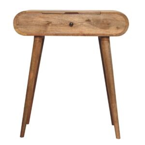 Mini Oak-ish Round Dressing Table - L35 x W70 x H79 cm
