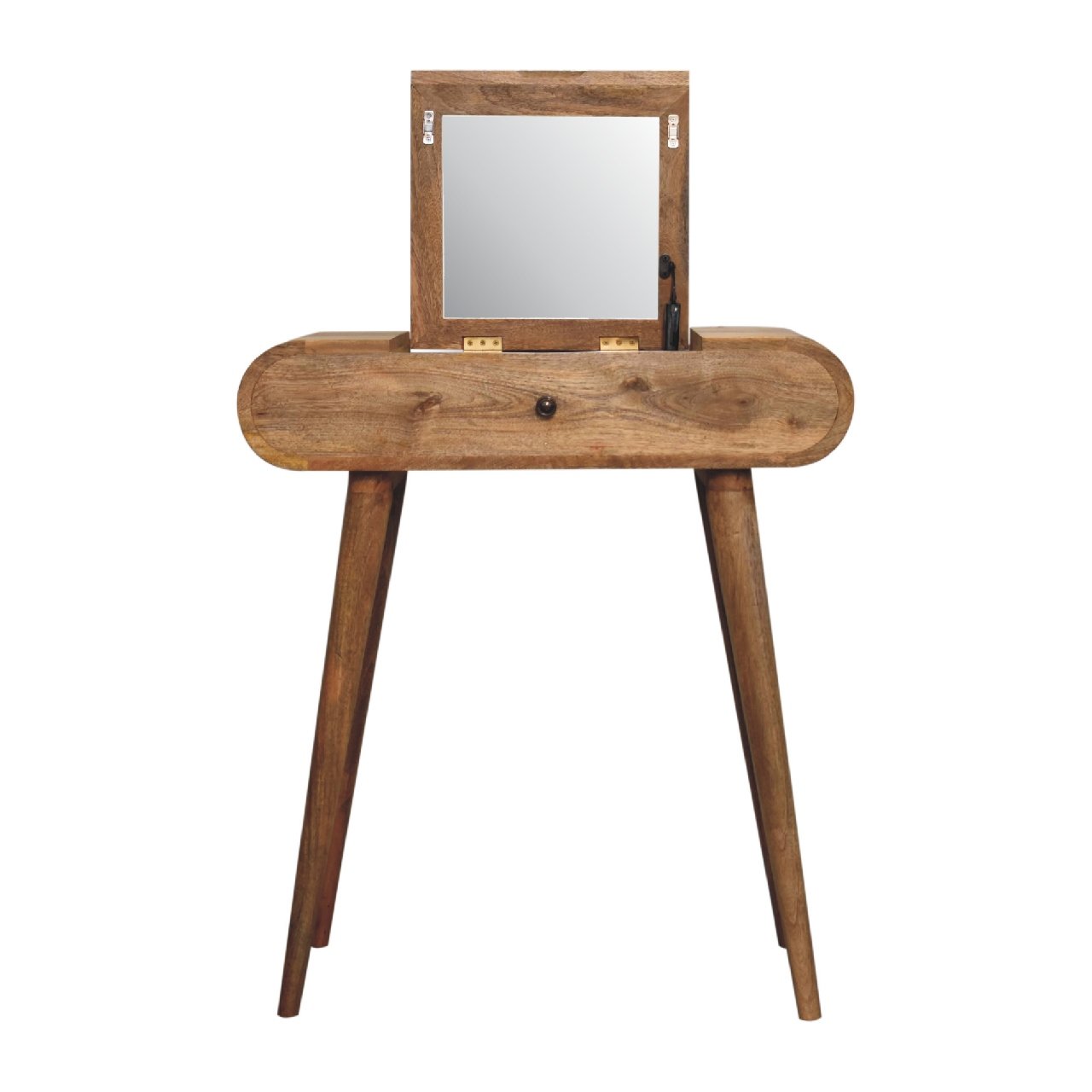 Mini Oak-ish Round Dressing Table - L35 x W70 x H79 cm - Image 3