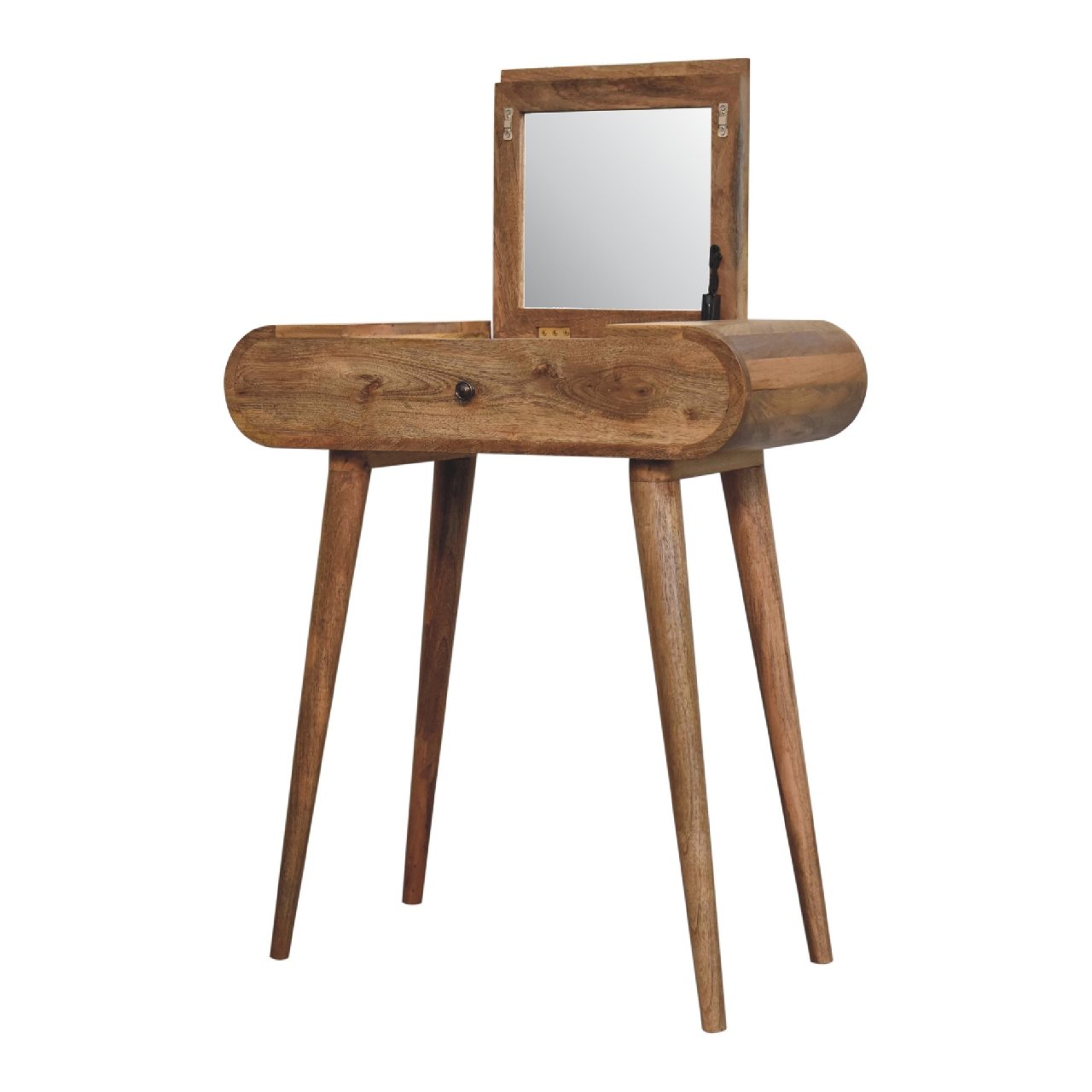 Mini Oak-ish Round Dressing Table - L35 x W70 x H79 cm - Image 4