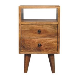 Mini Oak-ish Classic Open Bedside - L30 x W30 x H50 cm