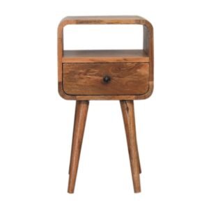Mini Oakish Curve Open Bedside - L30 x W30 x H55 cm