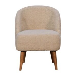 Cream Boucle Tub Chair - L52 x W56 x H76 cm