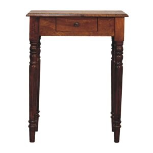 Chestnut Turned Leg Writing Desk - L35 x W60 x H78 cm