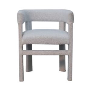 White Boucle Occasional Chair - L52 x W56 x H74 cm