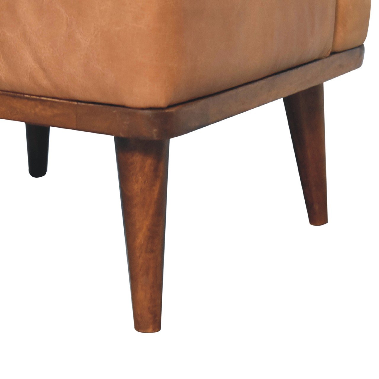 Tan Buffalo Backrest Footstool - L50 x W50 x H60 cm - Image 6
