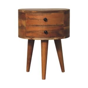 Odyssey Oak-ish Tripod Bedside - L32 x W40 x H50 cm