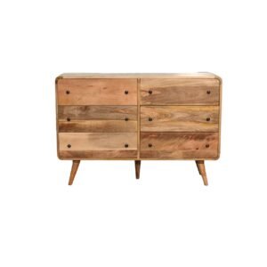 Large Curved Oak-ish Chest - L35 x W120 x H80 cm