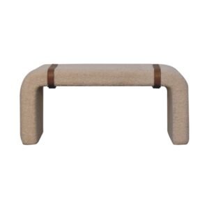 Boucle Leather Strap Bench - L35 x W94 x H44 cm