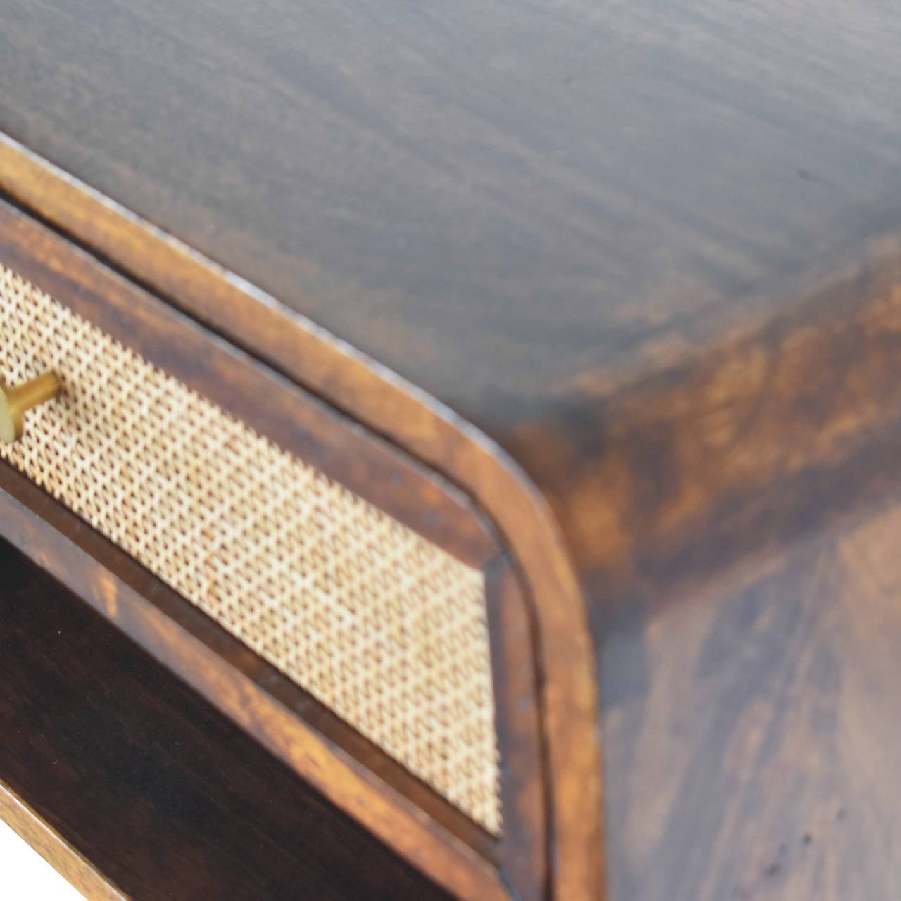 Chestnut Wall Mounted Open Woven Bedside - L32 x W45 x H25 cm - Image 7