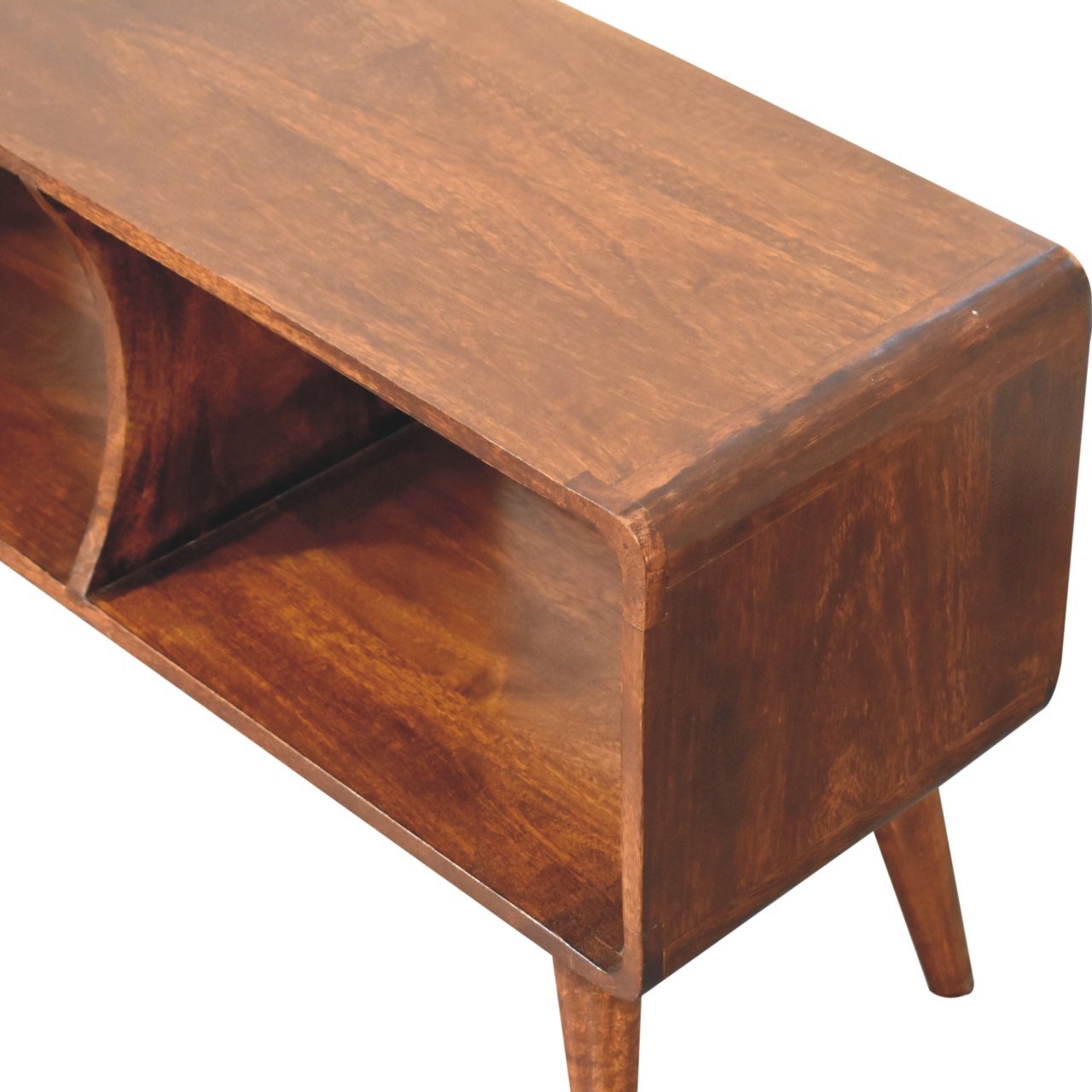 Curved Chestnut Double Slot Media Unit - L35 x W100 x H50 cm - Image 5