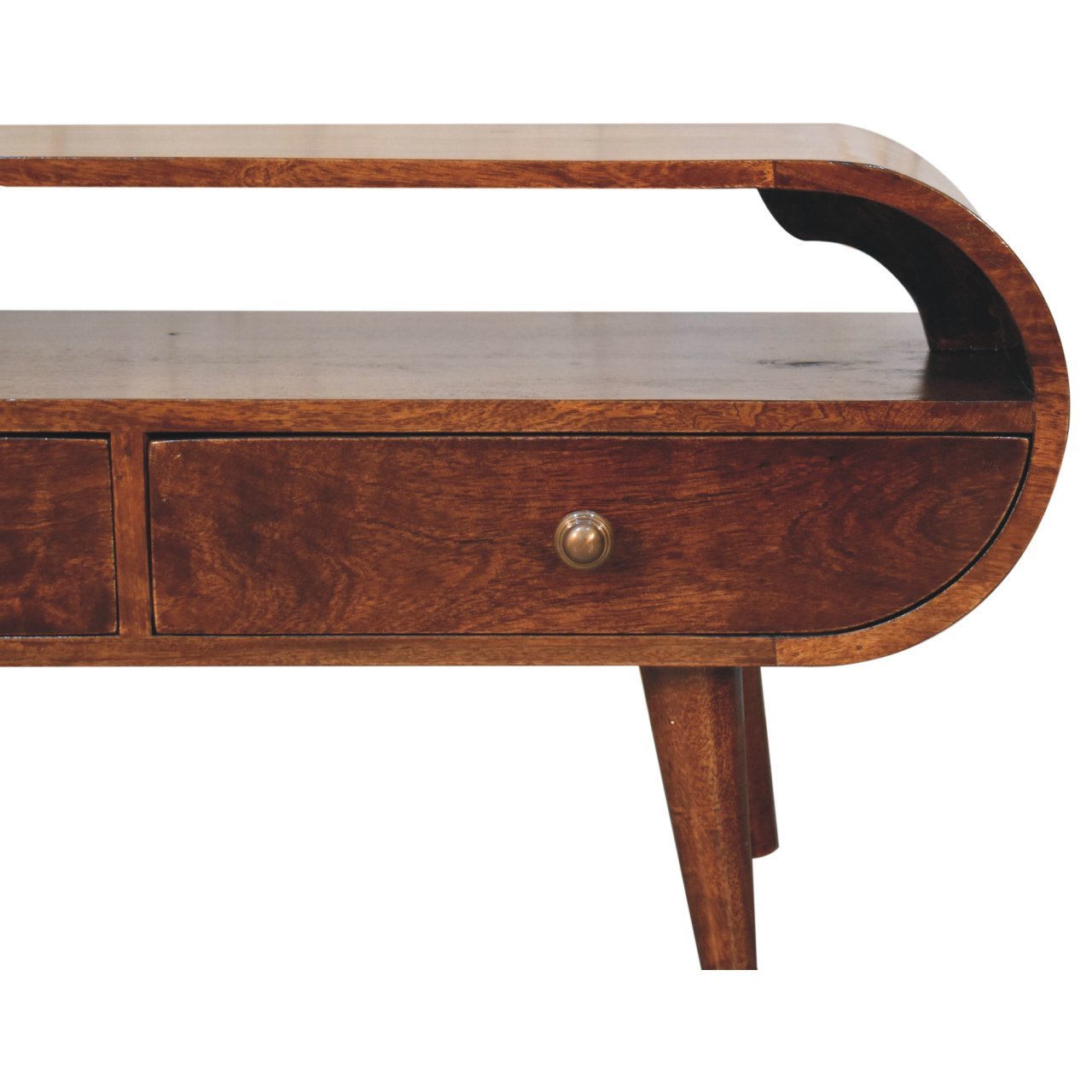 California Walnut Circular TV Stand - L35 x W90 x H45 cm - Image 4