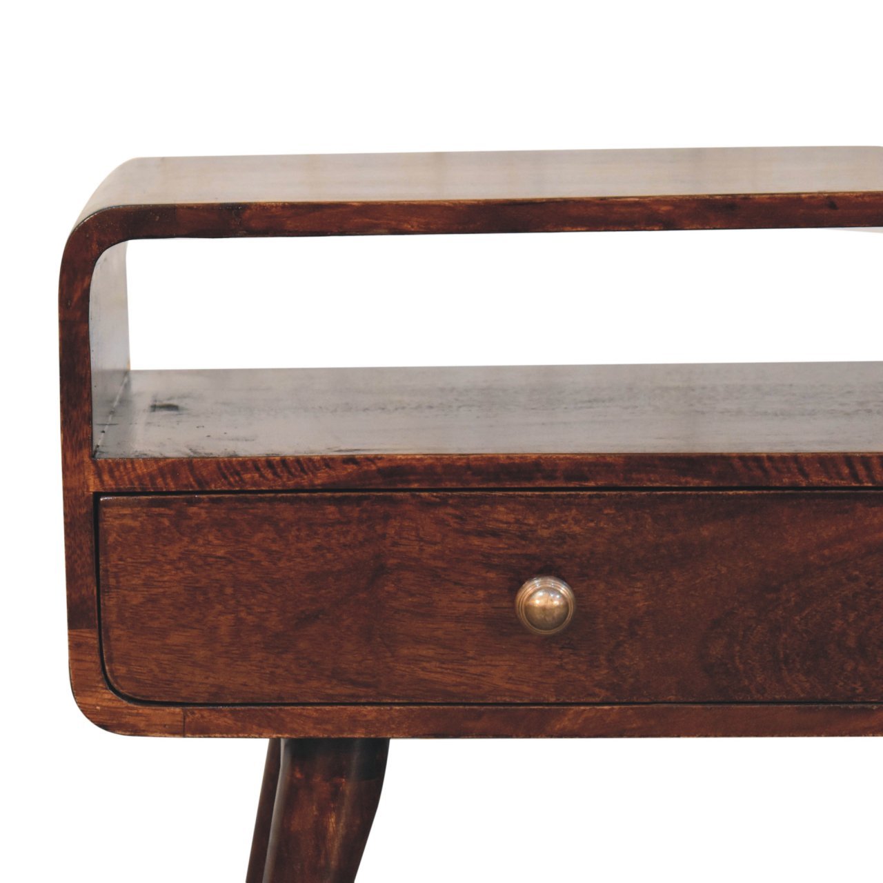 Curved California Walnut Media Unit - L35 x W90 x H47 cm - Image 4