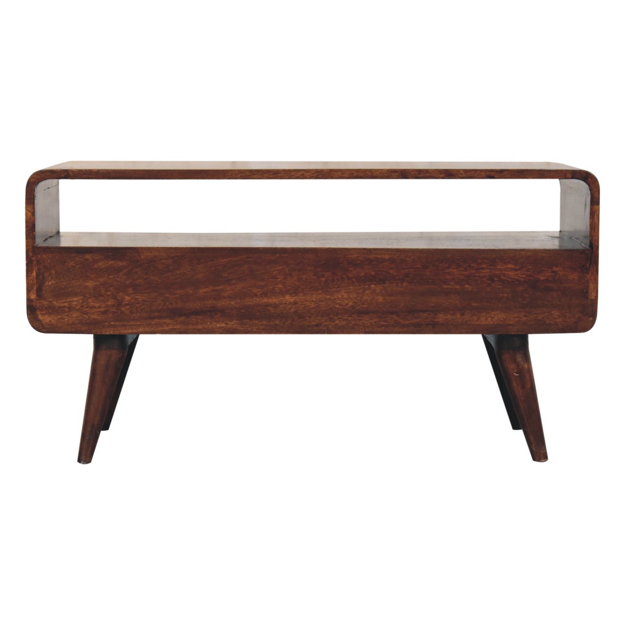 Curved California Walnut Media Unit - L35 x W90 x H47 cm - Image 9