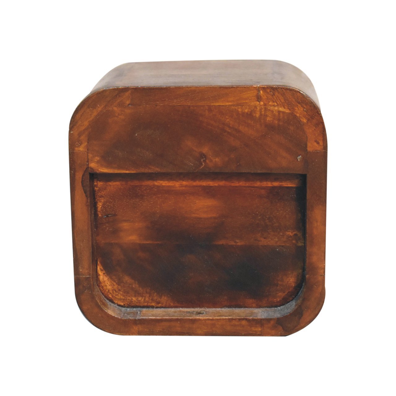 Extra Mini Curved Chestnut Bedside with Open Slot - L17 x W20 x H20 cm - Image 9