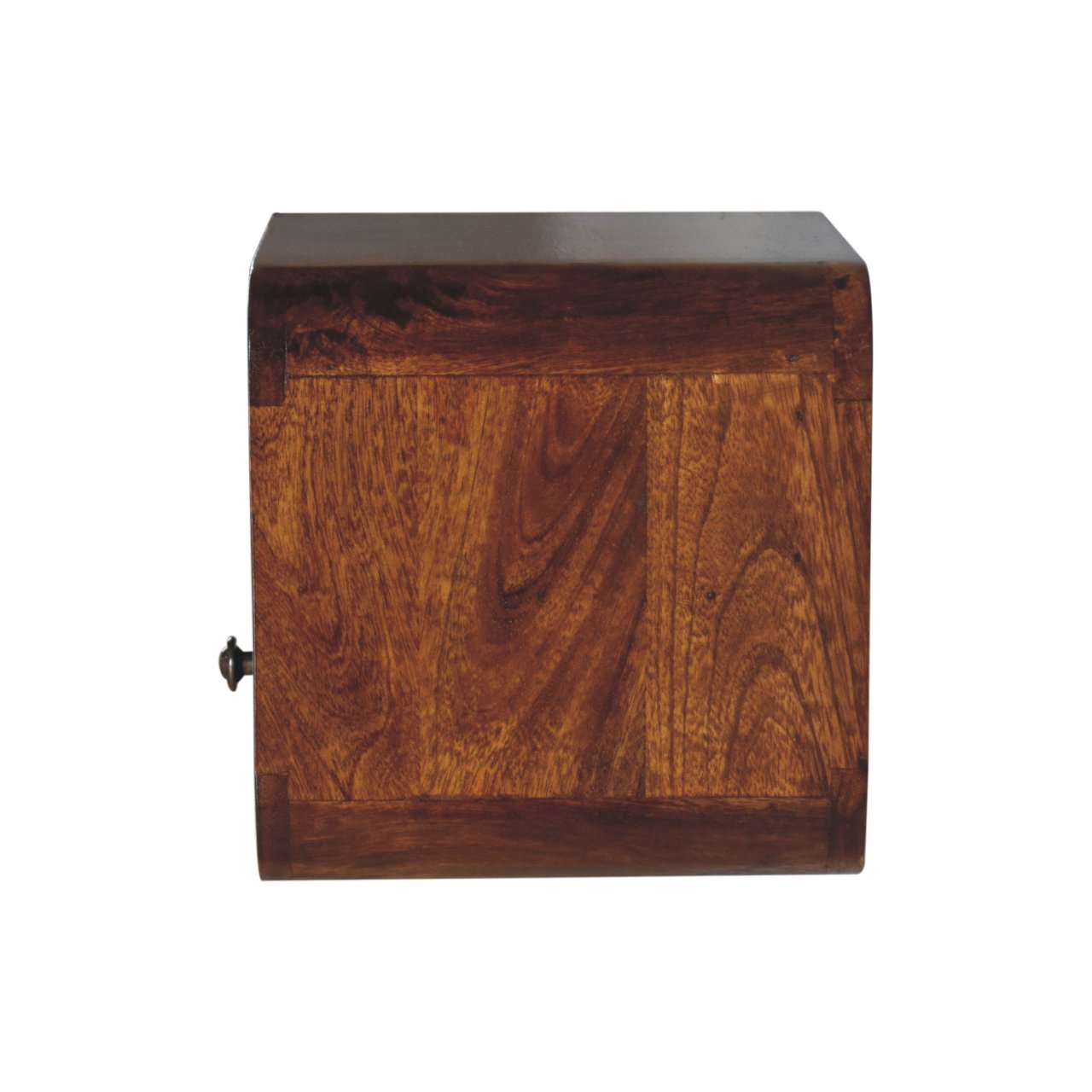 Extra Mini Wall Mounted Curved Chestnut Bedside with Open Slot - L25 x W30 x H25 cm - Image 8