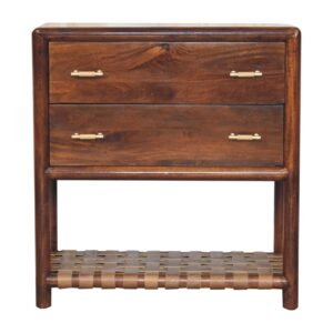 Regency Woven 2-Drawer Nightstand - L35 x W75 x H80 cm