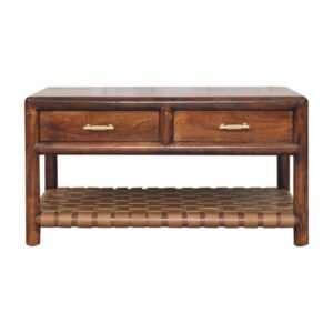 Regency Woven Coffee Table with 4 drawers - L55 x W85 x H45 cm