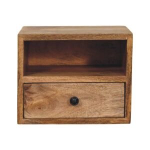 Solis 1-Drawer Oak-ish Wall Mounted Nightstand - L25 x W30 x H24 cm