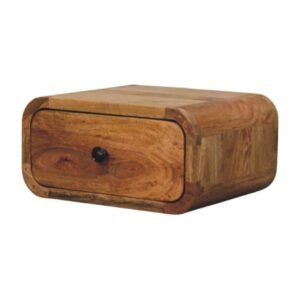 Avora Mini Wall-Mounted Oak-ish 1 Drawer Nightstand - L25 x W30 x H15 cm