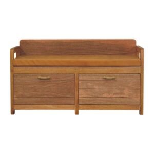 Oxford Oak-ish 2 Drawer Storage Bench - L35 x W100 x H55 cm
