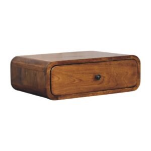Avora Wall-Mounted Chestnut 1 Drawer Nightstand - L32 x W45 x H15 cm