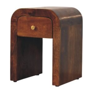 Mini Darcy Chestnut Nightstand with Curved Edges - L30 x W30 x H40 cm