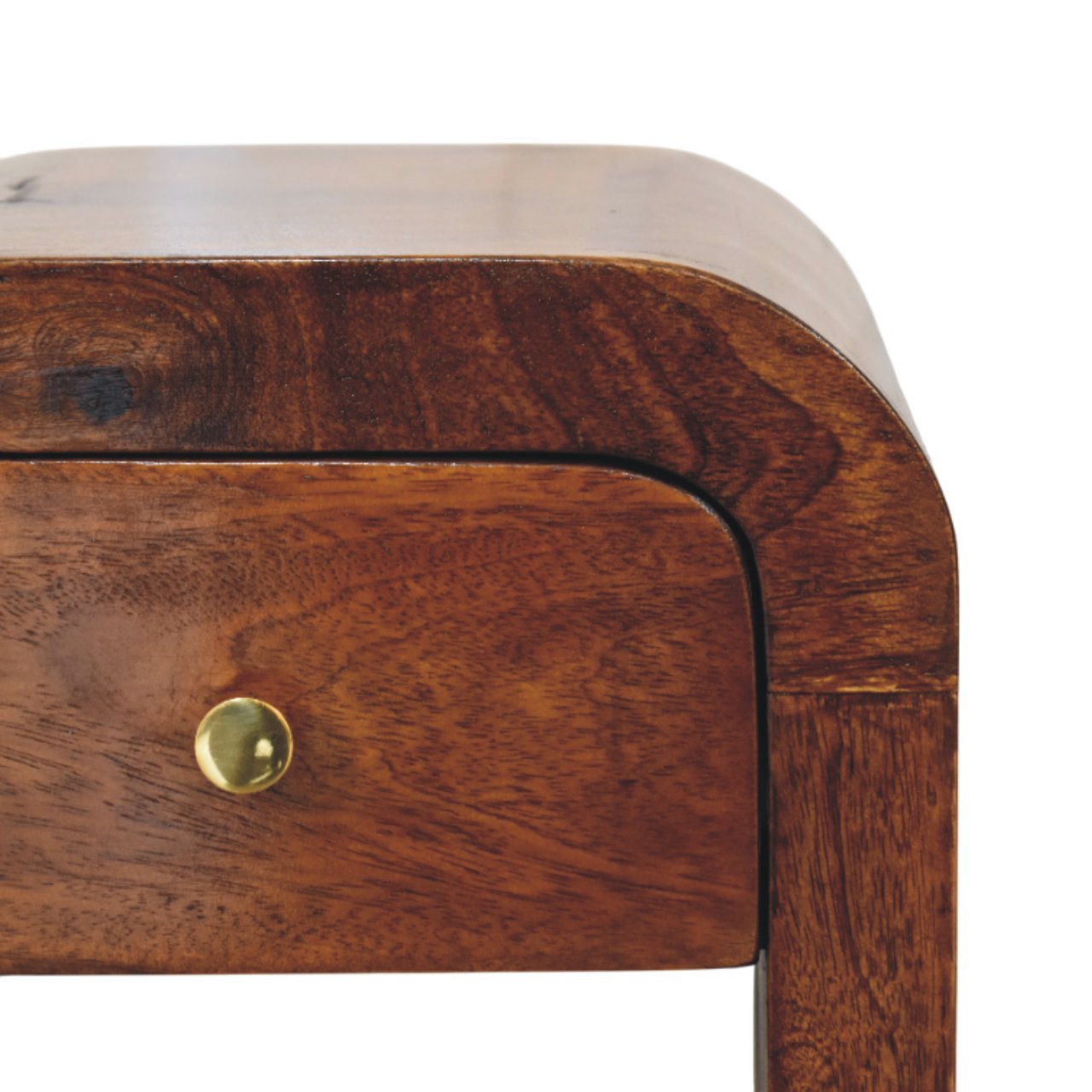 Mini Darcy Chestnut Nightstand with Curved Edges - L30 x W30 x H40 cm - Image 3