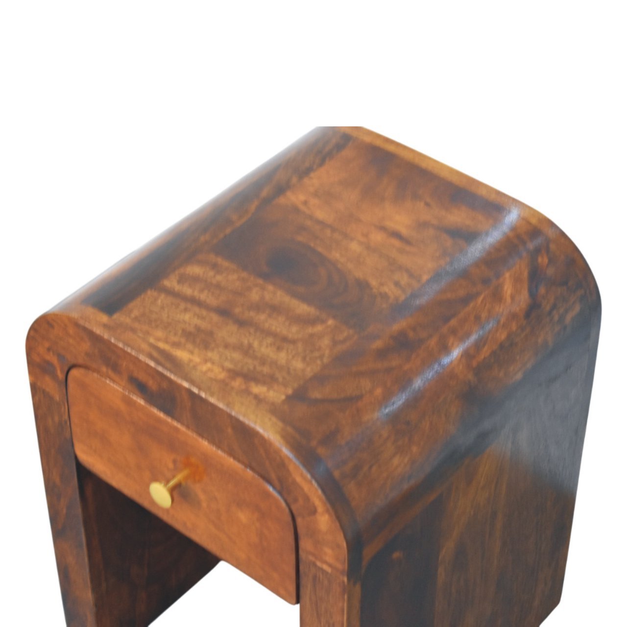 Mini Darcy Chestnut Nightstand with Curved Edges - L30 x W30 x H40 cm - Image 4