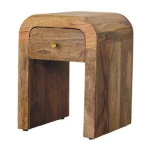 Mini Darcy Oak-ish Nightstand with Curved Edges - L30 x W30 x H40 cm